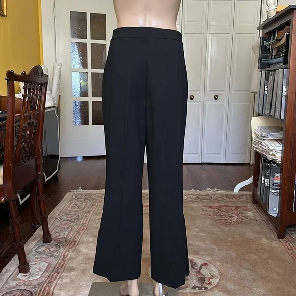 Akris Black Tailored Dress Pants With a Side Box Pleat Women's Size 12